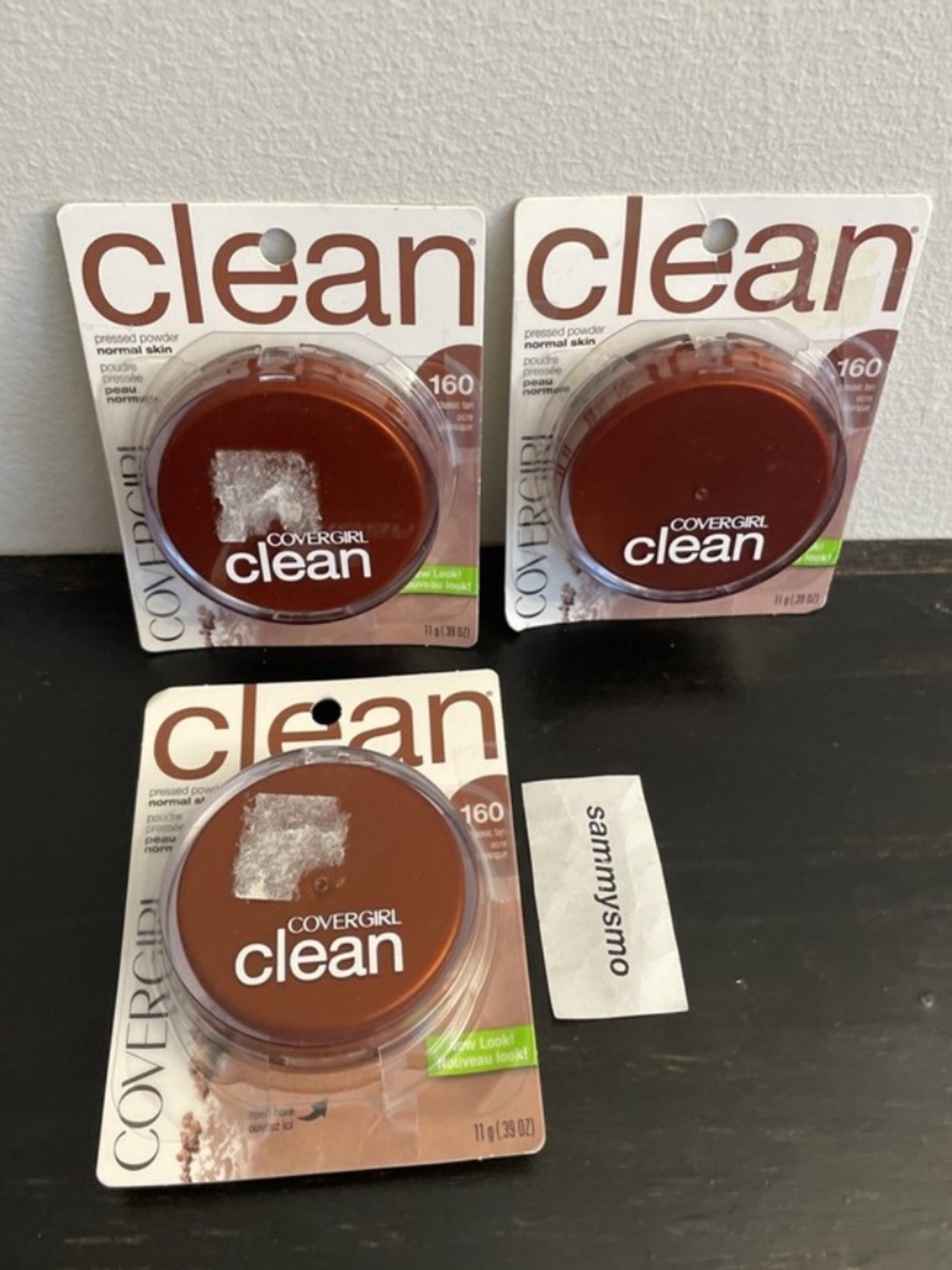 CoverGirl Clean Pressed Powder 160 Classic Tan 0.39 oz., x3